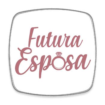 Futura Esposa Engagement Bridal Shower Wedding - Square fridge magnet - white - Front