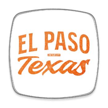 El Paso Texas Script Logo - Viereckiger Kühlschrankmagnet - Weiß - Vorne