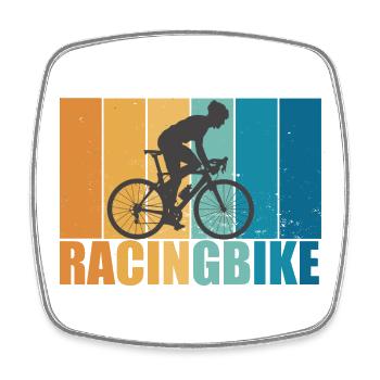 Road Bike Vintage Retro Cycling Bike Gift - Square fridge magnet - white - Front
