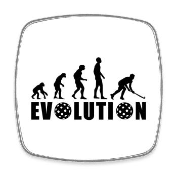 EVOLUTION HOCKEY Hallenhockey WM Meister Geschenk - Viereckiger Kühlschrankmagnet - Weiß - Vorne