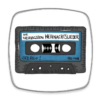 Retro Tape - die nervigsten Weihnachtslieder 90min - Viereckiger Kühlschrankmagnet - Weiß - Vorne