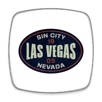Bouclier rond néon de Las Vegas - Magnet carré - blanc - Devant