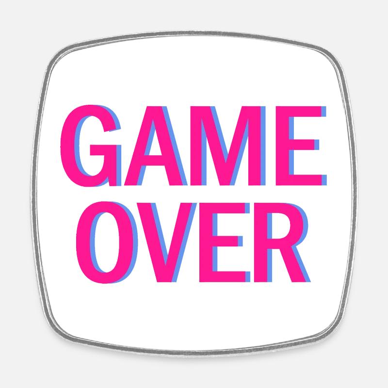 Ambiance arcade néon Game Over - Magnet carré - blanc