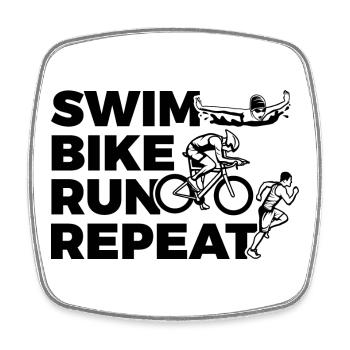 Swimming Cycling Running Repeating - Square fridge magnet - white - Front