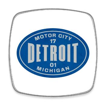 Vintage Detroit Michigan - Square fridge magnet - white - Front