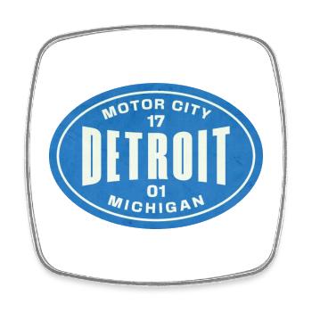 Detroit Vintage Blue Sign - Square fridge magnet - white - Front