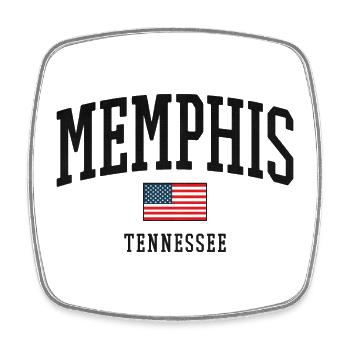 Memphis Arch Flag Tennessee - Viereckiger Kühlschrankmagnet - Weiß - Vorne