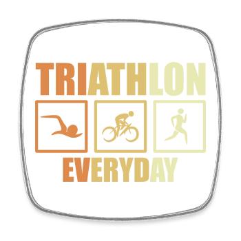 Routine de triathlon à vélo - Magnet carré - blanc - Devant