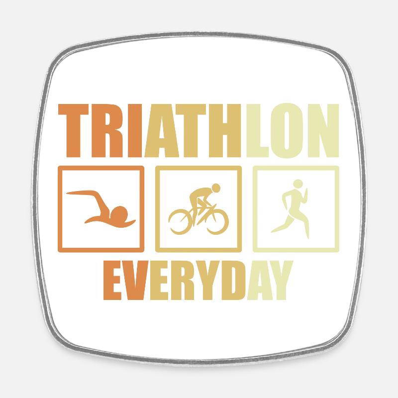Routine de triathlon à vélo - Magnet carré - blanc
