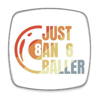 Billiards 8 Ball - Square fridge magnet - white - Front