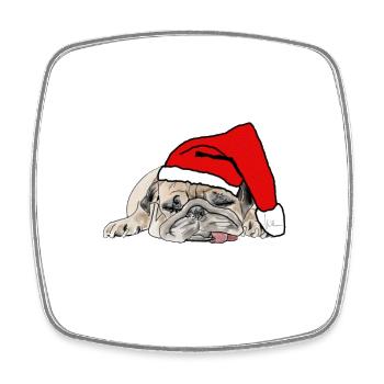 Chien de Noël Carlin de Noël - Magnet carré - blanc - Devant