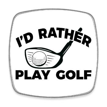 Funny golfer - Square fridge magnet - white - Front