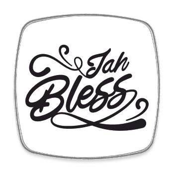 Jah Bless Script - Viereckiger Kühlschrankmagnet - Weiß - Vorne