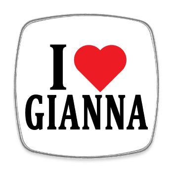 T-Shirt Ich liebe Gianna T-Shirt Geschenkidee - Viereckiger Kühlschrankmagnet - Weiß - Vorne