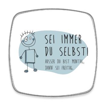 Humorvolle Psychologie Illustration - Viereckiger Kühlschrankmagnet - Weiß - Vorne