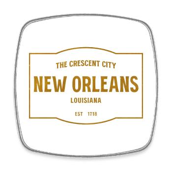 Crescent City New Orleans Emblem - Square fridge magnet - white - Front