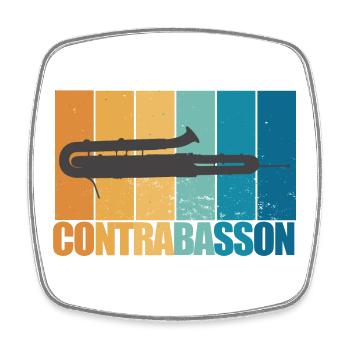 Kontrafagott Vintage Musiker Instrument Geschenk - Viereckiger Kühlschrankmagnet - Weiß - Vorne
