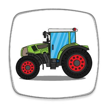 Tractor - Square fridge magnet - white - Front