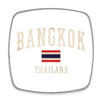 Bangkok Thailand Vintage Logo - Viereckiger Kühlschrankmagnet - Weiß - Vorne