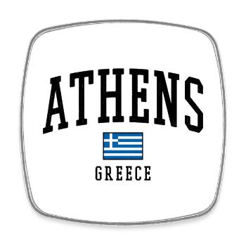 Athens Greece Flag Motif Graphic - Square fridge magnet - white - Front