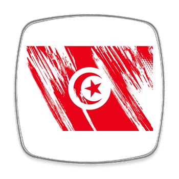Tunisia Flag - Square fridge magnet - white - Front