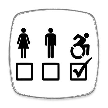 All wheelchair users are suitable* - Square fridge magnet - white - Front