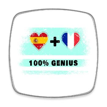 Espagne et France 100% drapeau de génie - Magnet carré - blanc - Devant