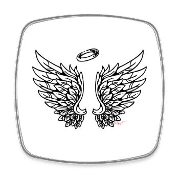 Wings Wings Angel Wings Flying - Square fridge magnet - white - Front
