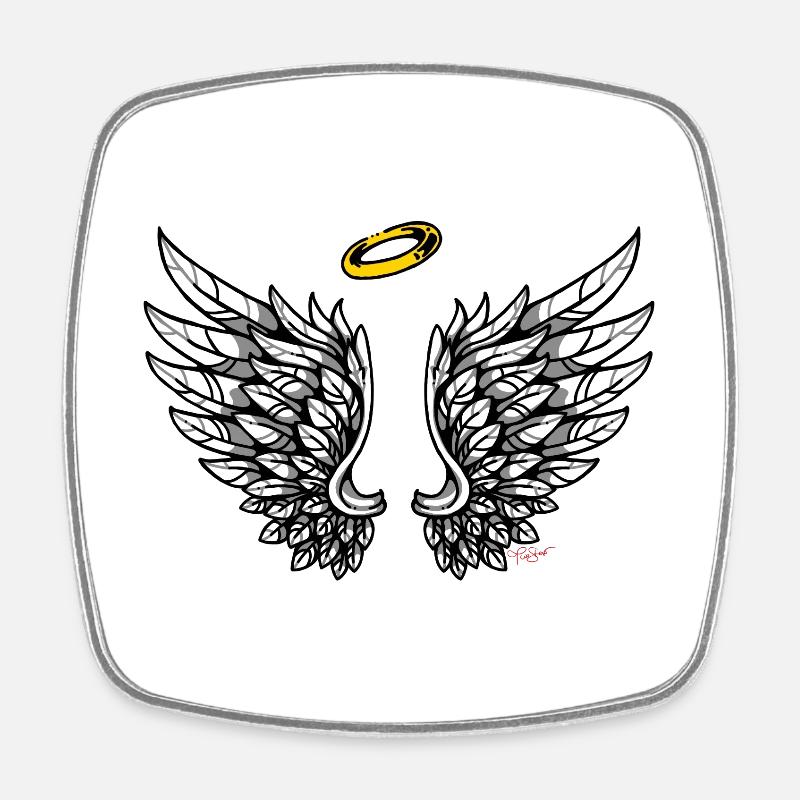 Wings Angel Wings Angels - Square fridge magnet - white