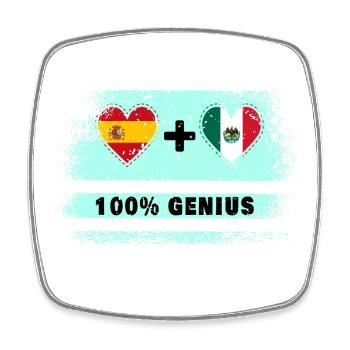 L’Espagne et le Mexique font preuve de génie à 100% - Magnet carré - blanc - Devant