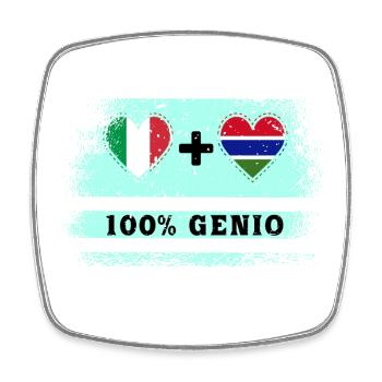 Italie et Gambie 100% drapeau de génie - Magnet carré - blanc - Devant