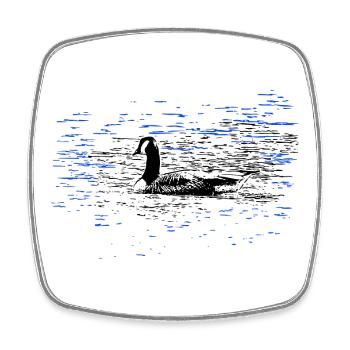 Ente Erpel Teich Schwimmen - Viereckiger Kühlschrankmagnet - Weiß - Vorne