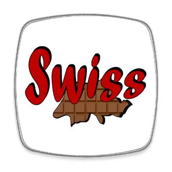 Swiss Chocolate - Magnet carré - blanc - Devant