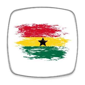 Ghana Map Flag used - Square fridge magnet - white - Front
