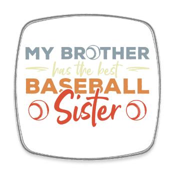 Baseballspieler Schwester - Viereckiger Kühlschrankmagnet - Weiß - Vorne