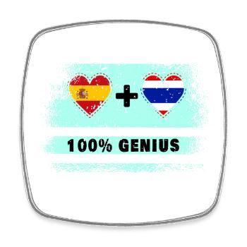 L’Espagne et la Thaïlande drasent 100% génie - Magnet carré - blanc - Devant