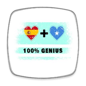 Spanien und Somalia Flagge 100% genial - Viereckiger Kühlschrankmagnet - Weiß - Vorne
