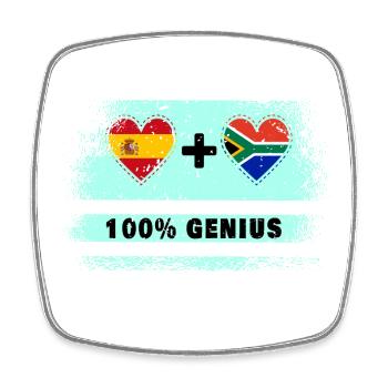 L’Espagne et l’Afrique du Sud 100% drapeau génie - Magnet carré - blanc - Devant