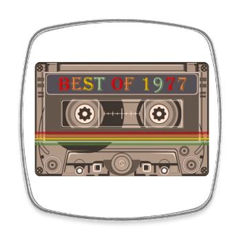 1977 - Square fridge magnet - white - Front