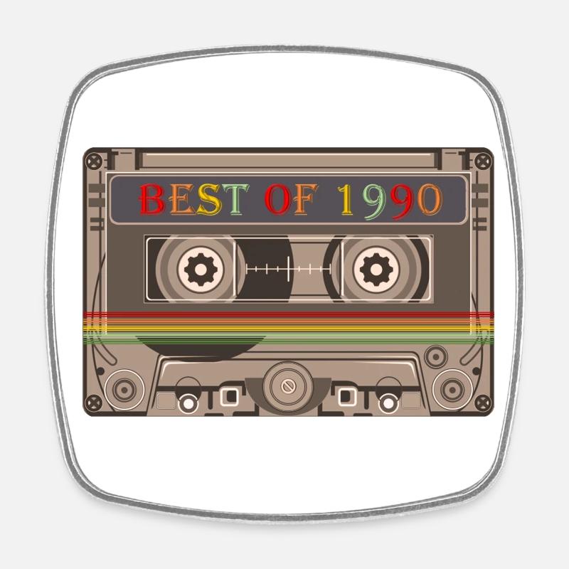 1990 - Square fridge magnet - white