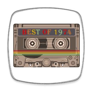 1974 - Square fridge magnet - white - Front