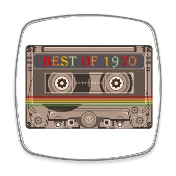 1970 - Square fridge magnet - white - Front
