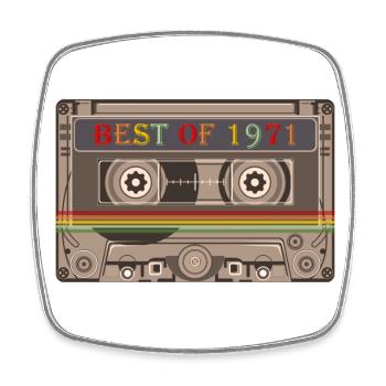 1971 - Square fridge magnet - white - Front