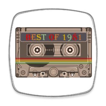 1981 - Square fridge magnet - white - Front
