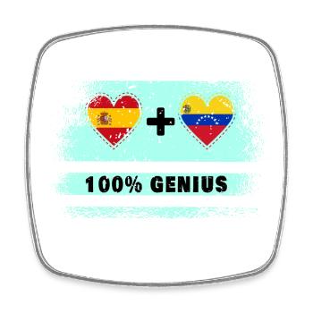 Spanien und Venezuela Flagge 100% genial - Viereckiger Kühlschrankmagnet - Weiß - Vorne