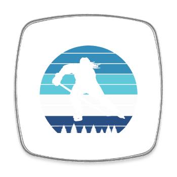 Hockey sur glace Joueuse de hockey sur glace Femmes - Magnet carré - blanc - Devant