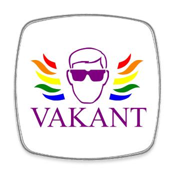 Vakant / Vacant Typ - Viereckiger Kühlschrankmagnet - Weiß - Vorne
