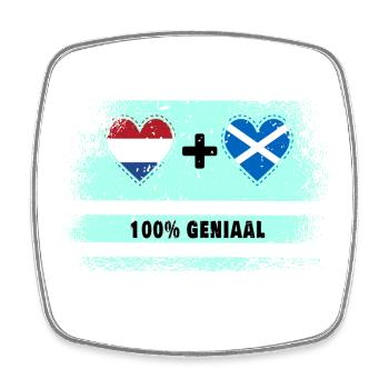 Ecosse et Pays-Bas 100% Genius flag - Magnet carré - blanc - Devant