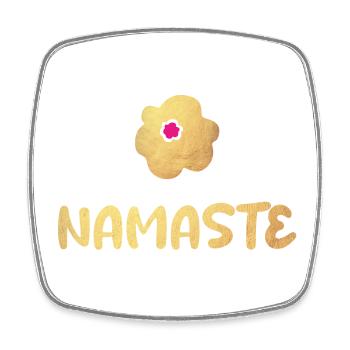 Namaste Yoga Blume Gold Meditation vibes om - Viereckiger Kühlschrankmagnet - Weiß - Vorne