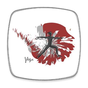 Yoga Stylisches Yogaoutfit für dein Yoga-Trainig - Viereckiger Kühlschrankmagnet - Weiß - Vorne